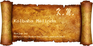 Kolbaba Melinda névjegykártya
